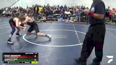 119 lbs Cons. Round 1 - Kheegyn Pahl, Maple Valley WC vs Wyatt Brondyke, Fremont Wolfpack WC