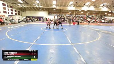 125 lbs Champ. Round 2 - Luis Vasquez, Missouri Valley vs Al`zaveon Harris, Unattached