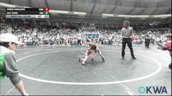 37 lbs Consi Of 8 #1 - Owen Harader, Ponca City Wildcat Wrestling vs Jax York, Gore Pirates Youth Wrestling