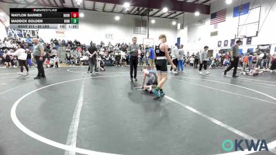 80 lbs Rr Rnd 2 - Waylon Barnes, Harrah Little League Wrestling vs Maddox Golden, Team Nomad