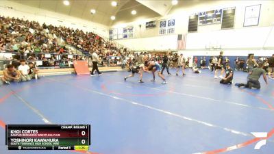 113 lbs Champ. Round 1 - Yoshinori Kawamura, South Torrance High School Wre vs Khoi Cortes, Rancho Bernardo Wrestling Club