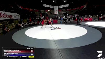 74 lbs Cons. Round 1 - Weston Argueta, Arreola Wrestling Club (AWC) vs Branden Huynh, California