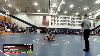 106 lbs Cons. Round 5 - Wyatt Cleary, Walsh Jesuit vs Angelo Minjarez, Reynolds High School