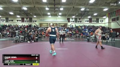 285 lbs Round 1 - Cary Cox, Pleasant Valley vs Chase Gebel, NH/TV