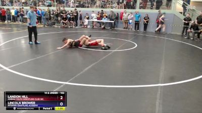 102 lbs Semifinal - Lincoln Brower, Interior Grappling Academy vs Landon Hill, Juneau Youth Wrestling Club Inc.