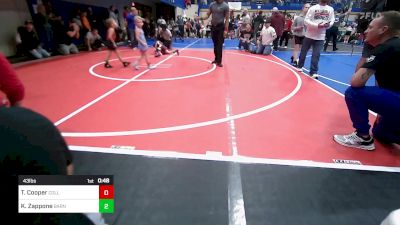 43 lbs Round Of 16 - Tripp Cooper, Collinsville Cardinal Youth Wrestling vs Kanon Zappone, Barnsdall Youth Wrestling