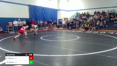 107 lbs Round Of 16 - Kayden Braun, Freedom vs Archer Brua, Laurel