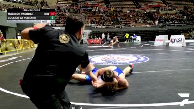 Junior Boys - 175 lbs Champ. Round 2 - Maceson Vasquez, Redwood High School Wrestling vs Coleton La Fontaine