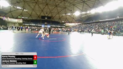 113 lbs Quarters - Karver Peasley, Inland Northwest Wrestling Training Center vs Jackson Matiska, Deer Park Ironman Wrestling Club