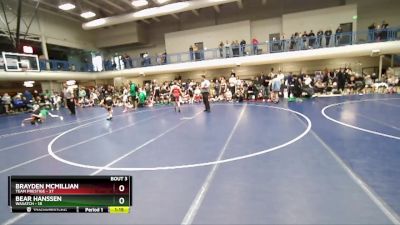 100 lbs Round 2 (4 Team) - Bear Hanssen, Wasatch vs Brayden Mcmillian, Team Prestige