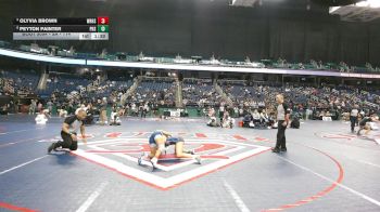 5A - 114 lbs Semifinal - Peyton Painter, Parkwood High School vs Olyvia Brown, West Rowan High School