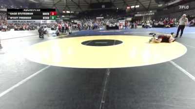 Boys 1A 165 lbs 3rd Place Match - Wyatt Freeman, Mount Baker vs Gage Stutesman, Montesano