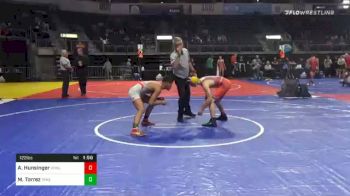 122 lbs Semifinal - Ayden Hunsinger, Wyalusing vs Marcos Torrez, Takedown Express Wrestling Club