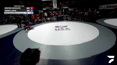 96 lbs Brixton Archuleta, OCWA - Orange County Wrestling Association vs Emmett Lopez, SAWA - Sacramento Area Wrestling Association