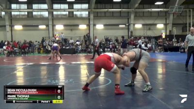 197 lbs Cons. Round 1 - Sean McCullough, Bridgewater State University vs Mark Thomas, Springfield College