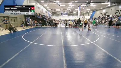 80 lbs Cons. Round 1 - Emery Mayers, Ridgeline Riverhawks vs Addison Trippler, Green Canyon Wrestling