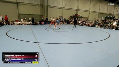 120 lbs Placement Matches (8 Team) - Savannah Talmadge, California Blue vs Angelina Cassioppi, Illinois