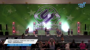 Alpha Company Tumbling and Cheer - Tiny Generals [2024 L1 Tiny - Novice - Restrictions Day 1] 2024 CSG Indy Challenge