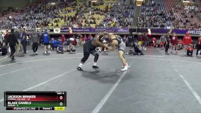 285 lbs Quarterfinals (8 Team) - Jackson Brinker, Cornell College vs Blake Daniels, Adrian