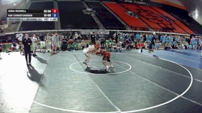 132 lbs Juda Rowell, South Carolina 2 HS Boys vs Kai Christiansen, Idaho 1 HS Boys
