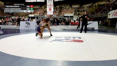 Junior Boys - 157 lbs Cons. Round 7 - Treyton Sheets, Frontier High School Wrestling vs Keith Christianson, Ukiah High School Wrestling