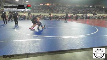 87 lbs Consi Of 32 #2 - Brayden Harrison, Mustang Middle School vs Ashton Ornelas, Deer Creek Wrestling