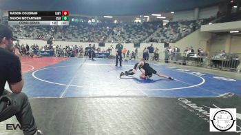 84 lbs Consolation - Mason Coleman, Lawton, MacArthur Ok vs Daxon McCarther, Clinton, Ok