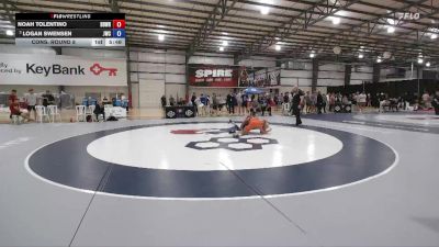 65 kg Cons. Round 8 - Noah Tolentino, Beaver Dam Wrestling Regional Training Center vs Logan Swensen, Jackrabbit Wrestling Club