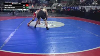 5A 215 lbs Cons. Round 1 - Kolten Motte, Hayden vs Logan Duke, A P Brewer High School