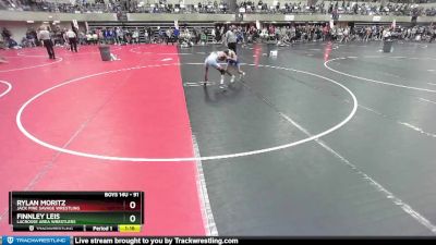 91 lbs Cons. Round 1 - Rylan Moritz, Jack Pine Savage Wrestling vs Finnley Leis, LaCrosse Area Wrestlers