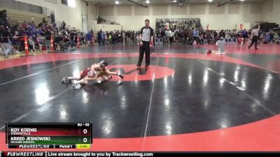 55 lbs Cons. Round 2 - Koy Koenig, Stewartville vs Kreed Jesnowski, WCAABE Knights