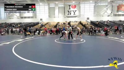 138 lbs Quarterfinal - Jordin Eddy, WRCL Wrestling Club vs Maximus Heckman, Alexander Tri-Town Wrestling