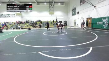 138 lbs 1st Place Match - Tehya Ledesma, Mt. San Antonio College vs Manaia Tofilau, Mt. San Antonio College