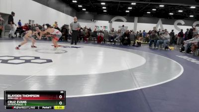 85 lbs Semis & 1st Wrestleback (8 Team) - Cruz Evans, Untouchables vs Blayden Thompson, Rebellion