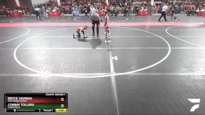 57 lbs Champ. Round 1 - Corbin Tollers, Marshfield vs Bryce Vavrina, Wisconsin Rapids