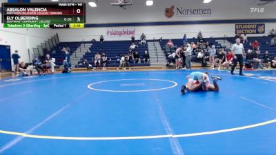 141 lbs Champ. Round 2 - Absalon Valencia, Northern Oklahoma College-Tonkawa vs Ely Olberding, Southeast Community College