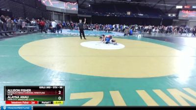 98 lbs Round 4 - Allison Fisher, Franklin Pierce Cardinal Wrestling Club vs Alayna Anau, Twin City Wrestling Club