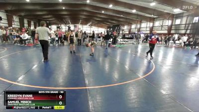 90 lbs Quarterfinal - Samuel Minich, Shootbox Wrestling Club vs Kreedyn Evans, Cougars Wrestling Club