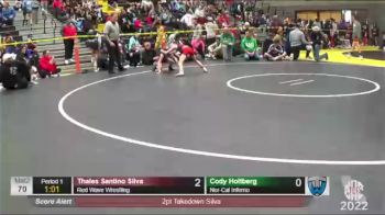 70 lbs Semifinal - Thales Santino Silva, Red Wave Wrestling vs Cody Holtberg, Nor-Cal Inferno