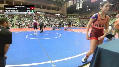 96 lbs Champ. Round 1 - Evan Williams, Benton Parks Youth Wrestling vs Celes Oliver, Honey Badger Wrestling Club