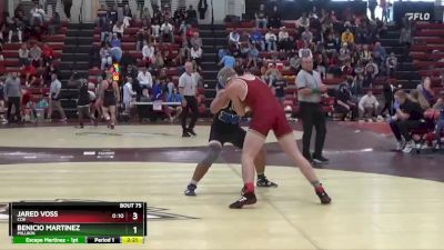 184 lbs Quarterfinal - Jared Voss, Coe vs Benicio Martinez, Millikin