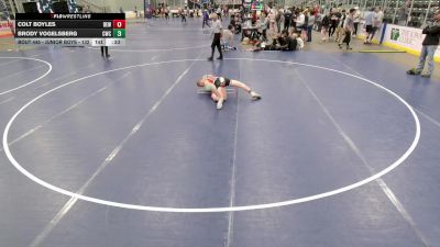 Junior Boys - 132 lbs Cons. Round 4 - Brody Vogelsberg, Champions Wrestling Club vs Colt Boyles, DC Elite Wrestling