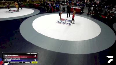 100 lbs Cons. Round 3 - Niko Selianitis, El Camino SSF High School Wrestling vs Dominic Luchico, California