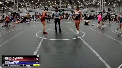 152 lbs Round 7 (8 Team) - Karsyn Champion, PA West Black vs Amya JanAgha, Central Pennies Grit