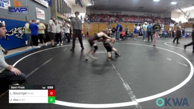 49 lbs Semifinal - Luke Baysinger, Blanchard Wrestling Club vs Jensen Oss, Saints Youth Wrestling Club