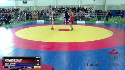 54kg Round 3 - Gurleen Dhillon, Canadian Mal Wrestling vs Ella Dunn, Black Bears WC