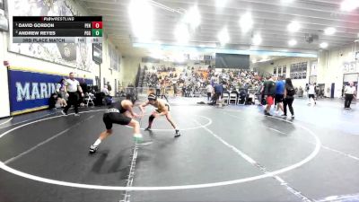 113 lbs 3rd Place Match - Andrew Reyes, Pacifica (Garden Grove) vs David Gordon, Peninsula