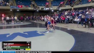 149 lbs Quarterfinal - Clayton McDonough, Luther College vs Riley Wright, Coe College