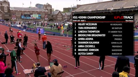 Women's 400m Hurdles, Heat 1 - Event 102, High School Championship