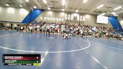 64 lbs Cons. Round 3 - Krayden Maxwell, Uintah Jr High Wrestling vs Owen Davis, Team Prestige